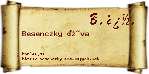 Besenczky Éva névjegykártya